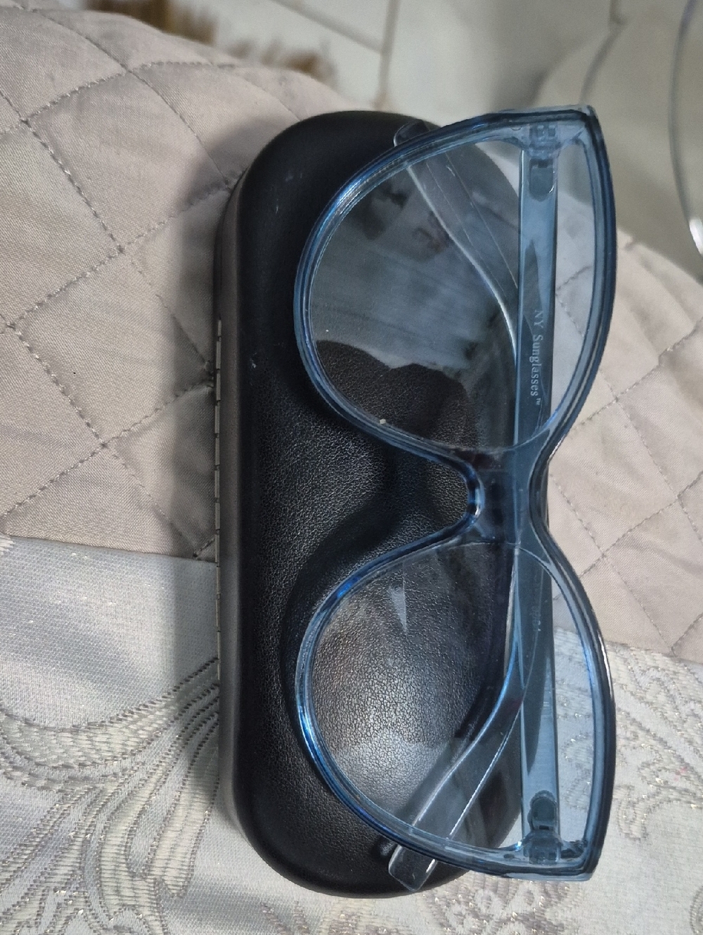 Transparent Blue Cat-Eye Women's Sunglasses